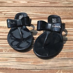 [coach] black ‘jelly’ sandals with bow